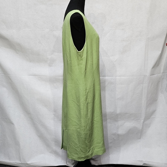 Rena Rowan 100% Silk Lime Green Sheath Dress Size 16 - Picture 6 of 7